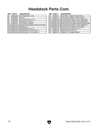 Part Diagram for G0823