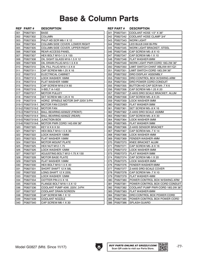 Part Diagram for G0827