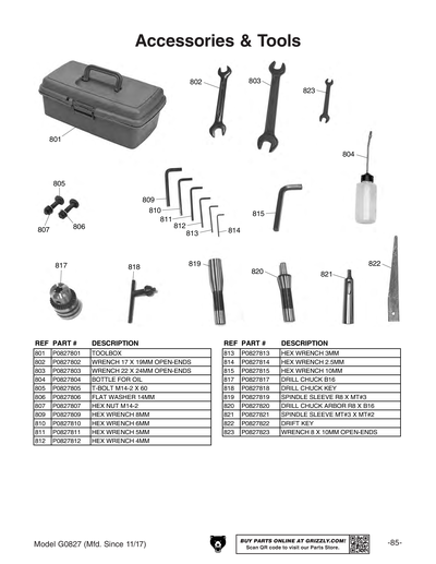Part Diagram for G0827