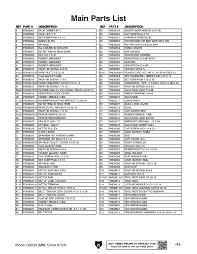 Part Diagram for G0838