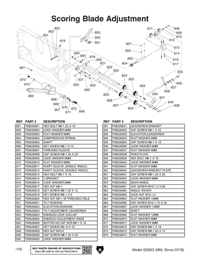Part Diagram for G0853