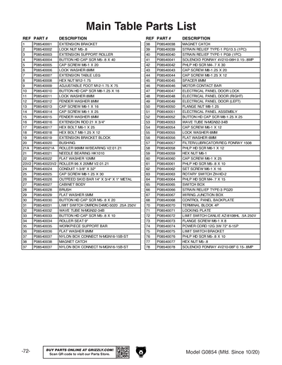 Part Diagram for G0854