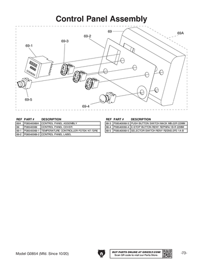 Part Diagram for G0854
