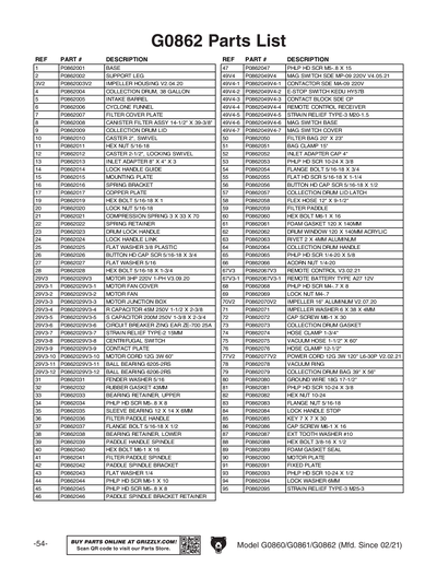 Part Diagram for G0861