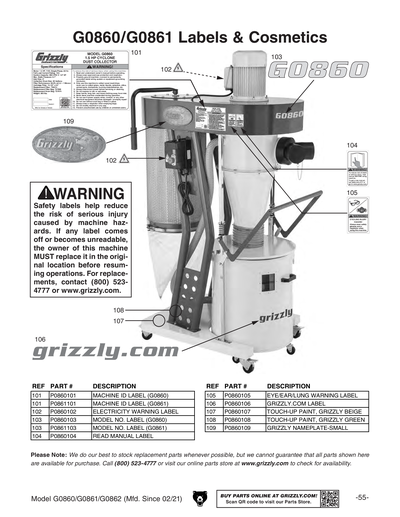 Part Diagram for G0862