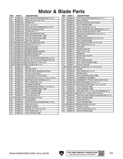 Part Diagram for G0870