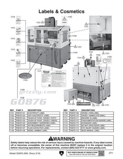 GUN125FEオーダーページ Parts for G0876 8
