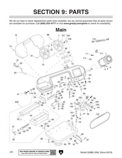 Part Diagram for G0885