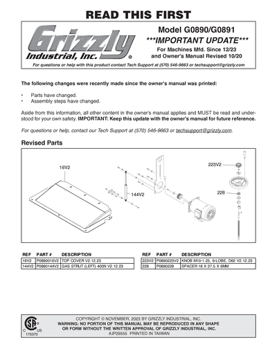 Part Diagram for G0891