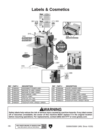 Part Diagram for G0891
