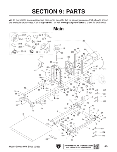 Part Diagram for G0920