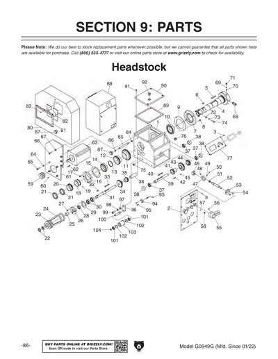 Part Diagram for G0949G