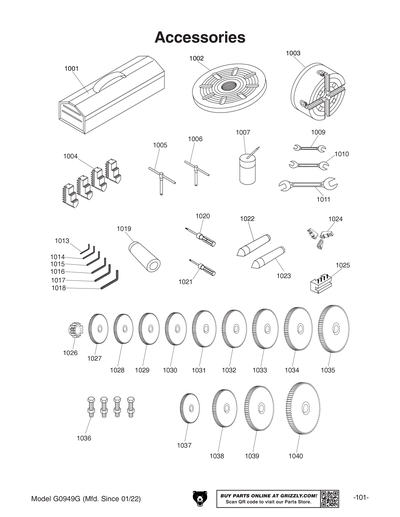 Parts for G0949G 12