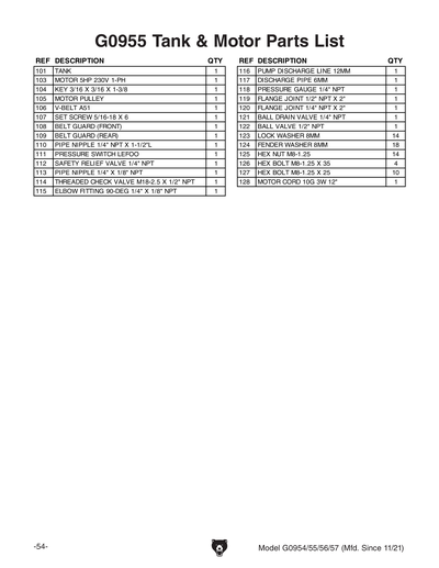Part Diagram for G0956
