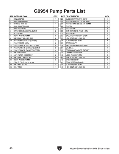 Part Diagram for G0957