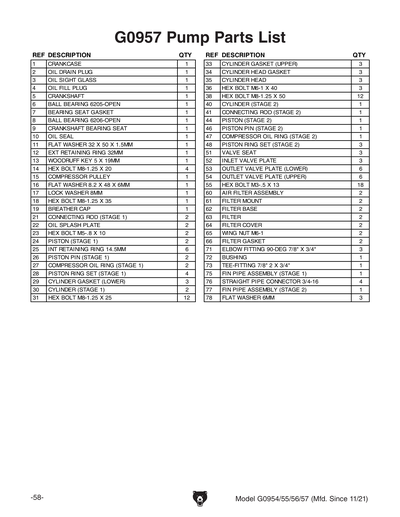 Part Diagram for G0957