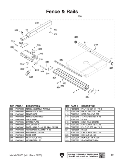 Part Diagram for G0970