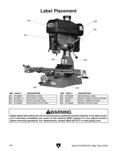 Part Diagram for G1007