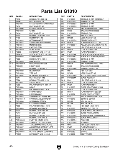 Part Diagram for G1010
