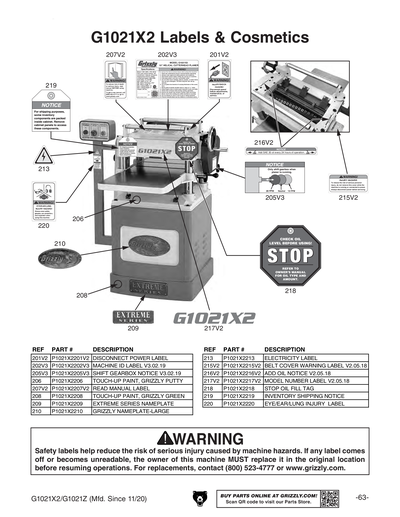 Part Diagram for G1021Z