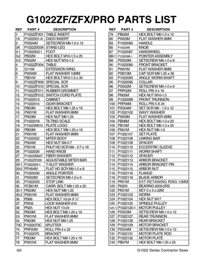Part Diagram for G1022PRO