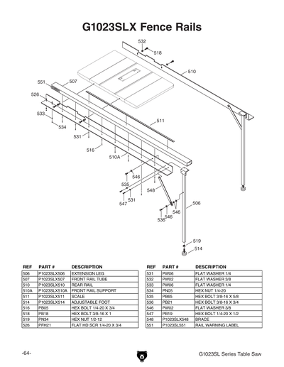 Part Diagram for G1023SL