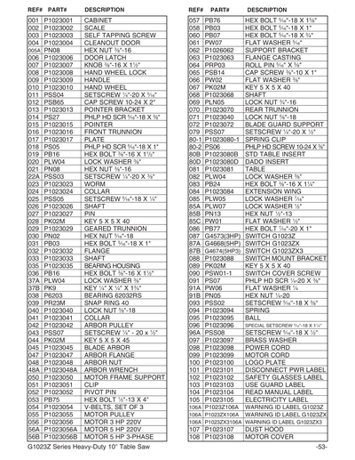 Part Diagram for G1023Z