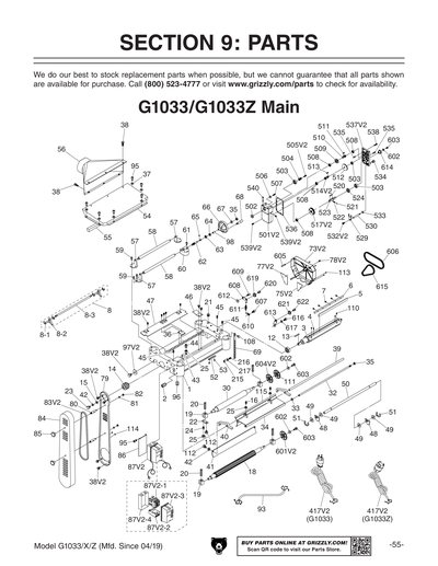 Part Diagram for G1033Z