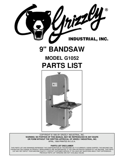 Part Diagram for G1052