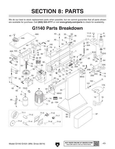 Part Diagram for G1140