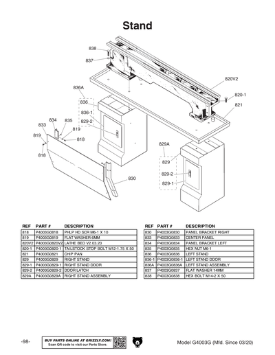 Part Diagram for G4003G