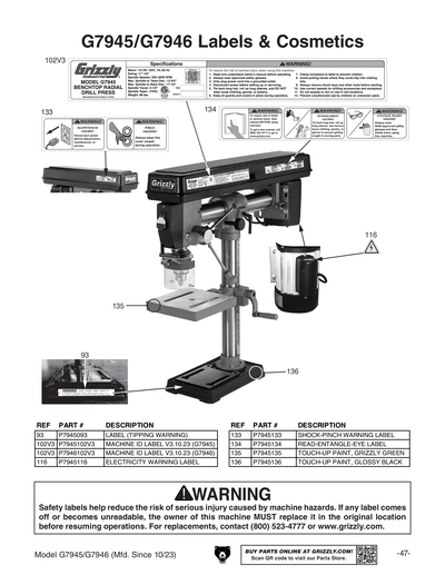 Part Diagram for G7945