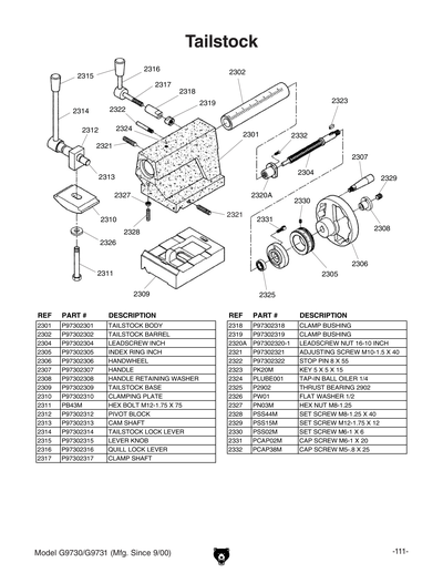 Part Diagram for G9730