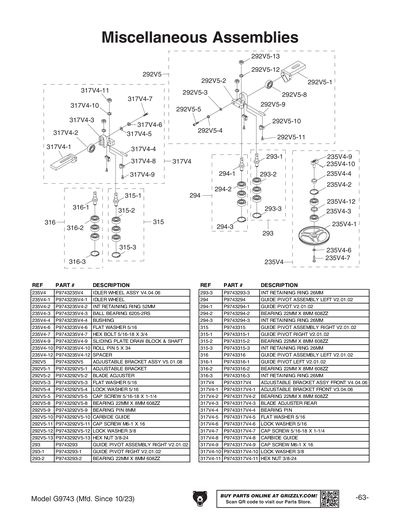 Parts for G9743 7