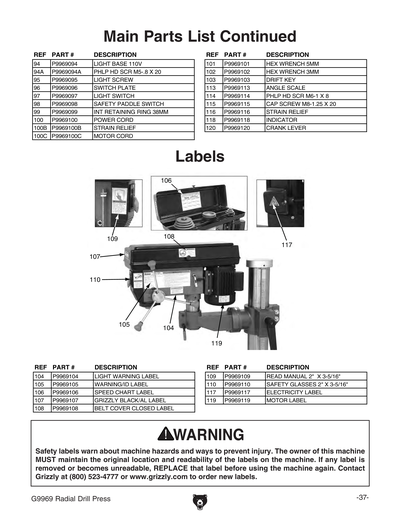 Part Diagram for G9969