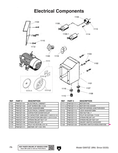 Parts for G9972Z 11