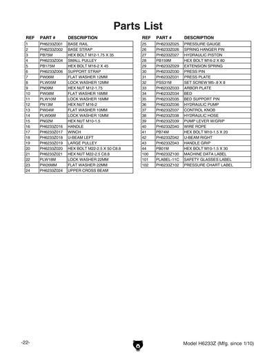Part Diagram for H6233Z