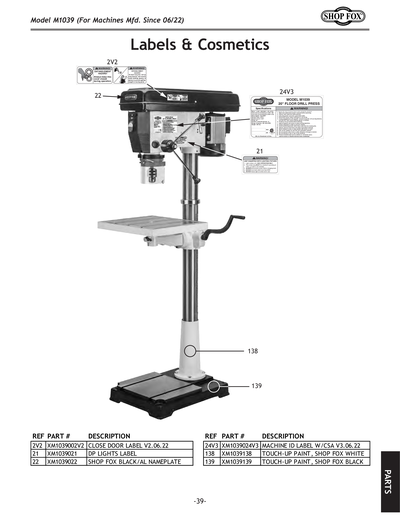 Parts for M1039 20