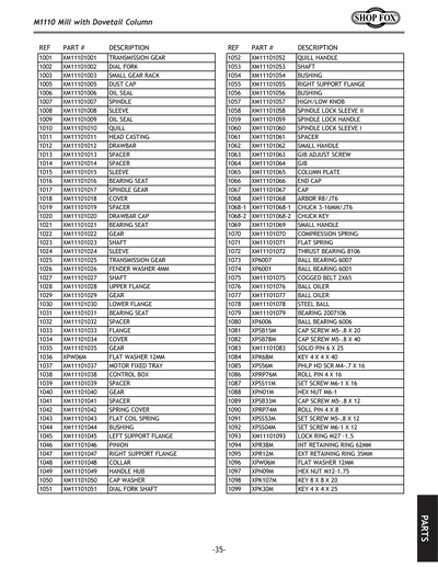 Part Diagram for M1110