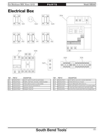Part Diagram for SB1007