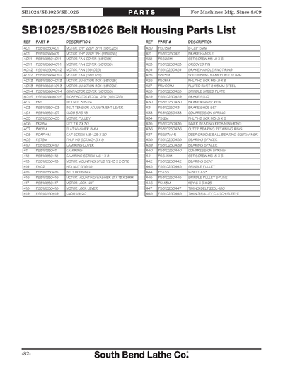 Part Diagram for SB1024F