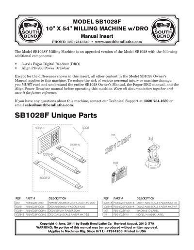 Part Diagram for SB1028F