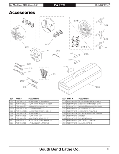 Part Diagram for SB1114F