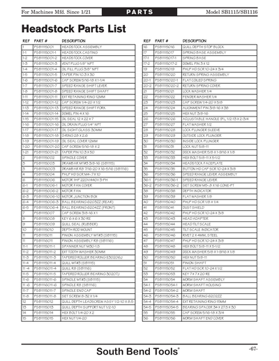 Part Diagram for SB1115