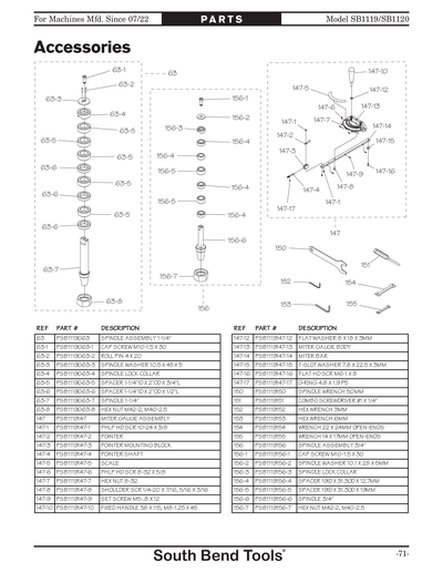 Part Diagram for SB1120