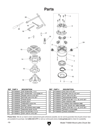 Part Diagram for T10808