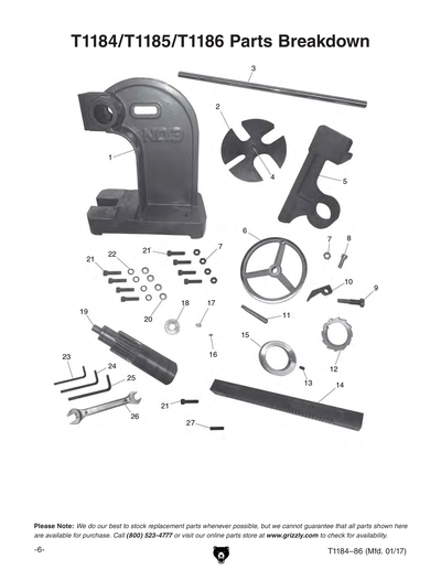 Part Diagram for T1184