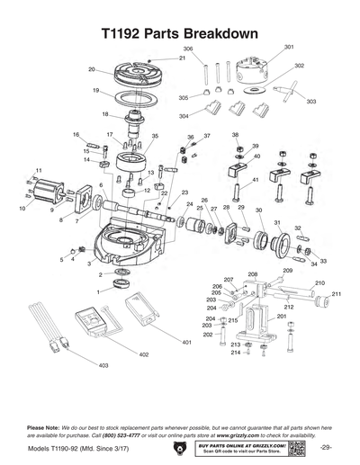 Part Diagram for T1192