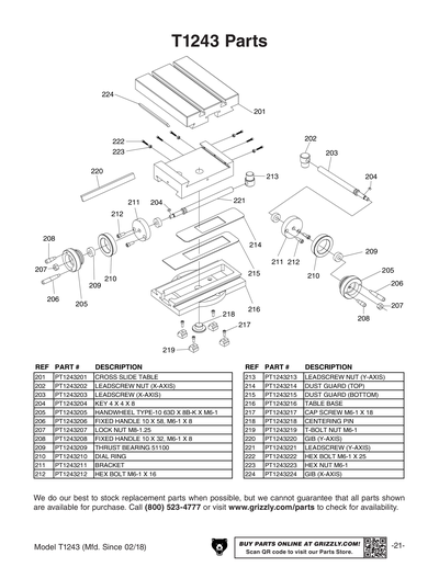 Part Diagram for T1243
