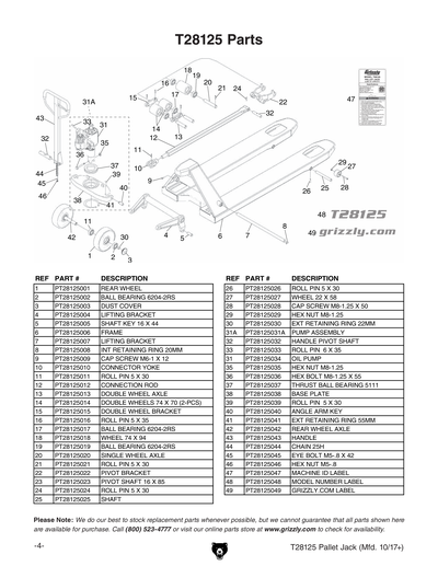 Part Diagram for T28125